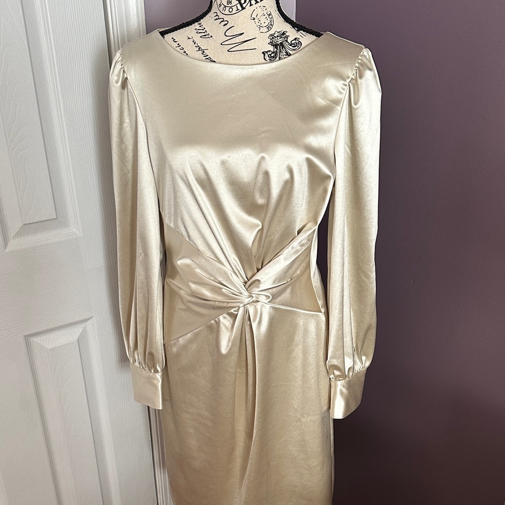 Elegant Cream Satin Dress